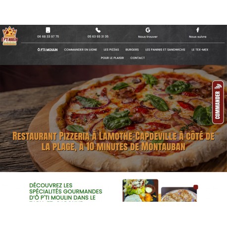 Site clic n collect réalisé pour une pizzéria