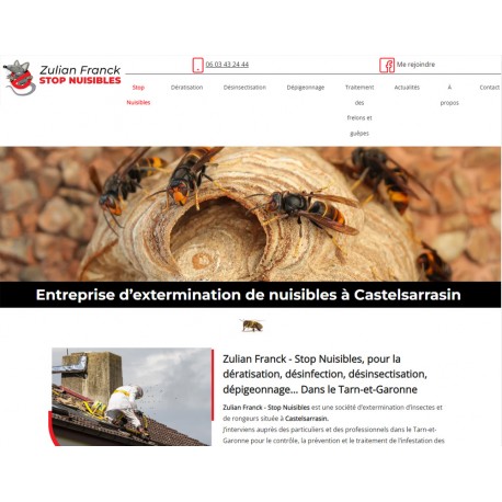 Site vitrine réalisé pour une entreprise de dératisation