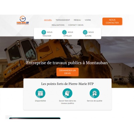 Site vitrine réalisé pour une entreprise de terrassement